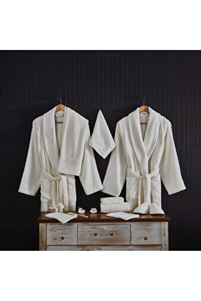 Melen Soft, absorbent cotton bathrobe. Bridal cotton set, 13 pieces - Merin -...