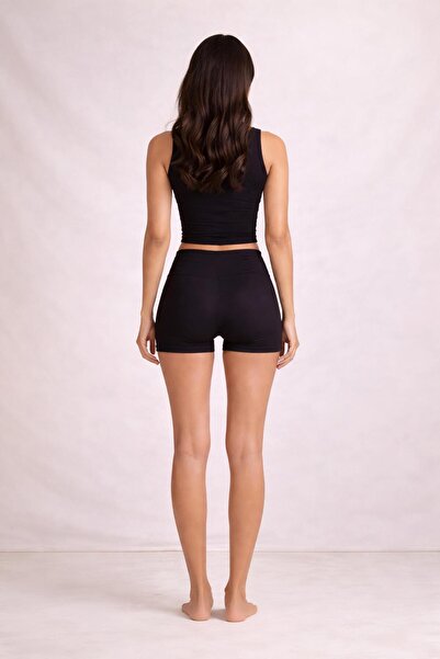 Baluxe Black Moon Viscose Yoga Shorts
