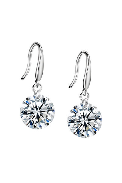 BUNILU Silver earrings with cubic zirconia diamond