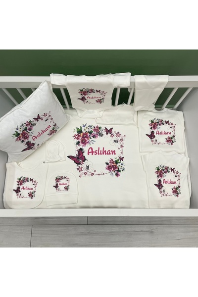 bebek desen 11'li Isimli Organik Hastane Çıkış Seti