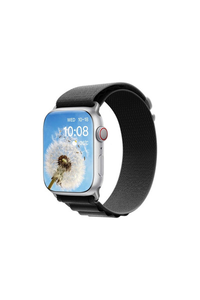 porodo Borodo Magnifico 2 - Smartwatch with black dial and black silicone strap.