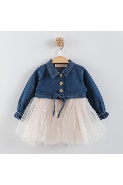 LUSSO Tekstil KIZ BEBEK PARTY TÜTÜLÜ KOT DETAYLI DOĞUM GÜNÜ ELBİSESİ