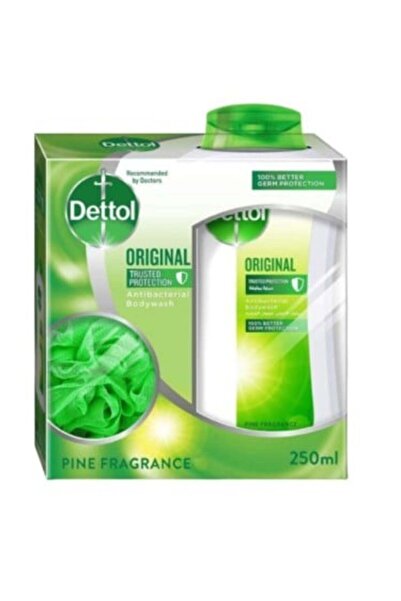 Dettol غسول الإستحمام الأصلي من ديتول - 250مل + ليفة
