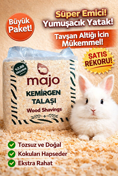 Majo Kemirgen Talaşı 90 Litre – Tavşan Altlığı, Tozsuz & Doğal Wood Shavings