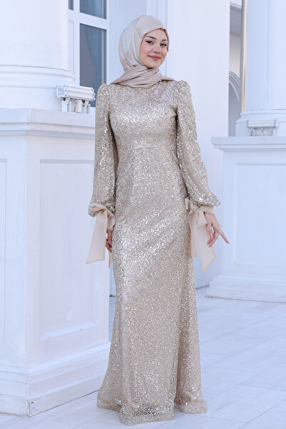 FUVAL MODA Pul Payet Parıltılı Şık Şimal Tesettür Abiye