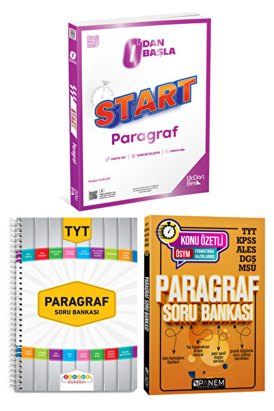 Üç Dört Beş Yayıncılık 0'dan Başla Start Paragraf Soru Bankası+TYT Paragraf S...