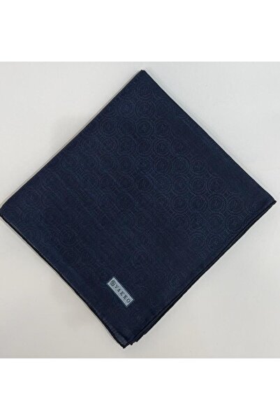 Vakko Eșarfă din bumbac și mătase cu monogramă 41727-albastru închis