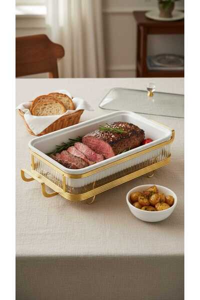 Generic Buffet warmer, rectangular serving dish, 13.5cm, with a unique and elegant design.