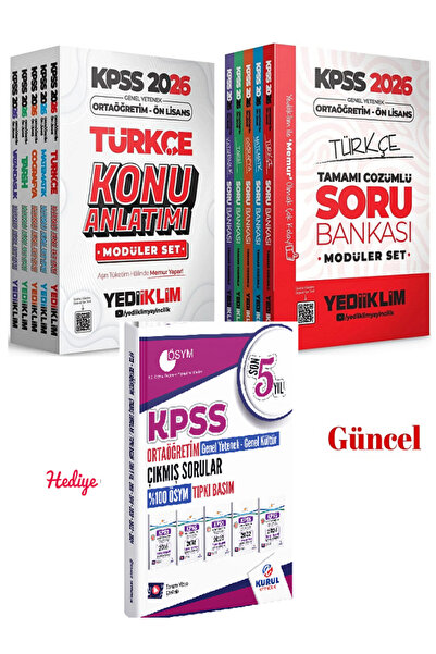 Yediiklim Yayınları Yediiklim 2026 KPSS Lise Ortaöğretim Ön Lisans Konu + Sor...