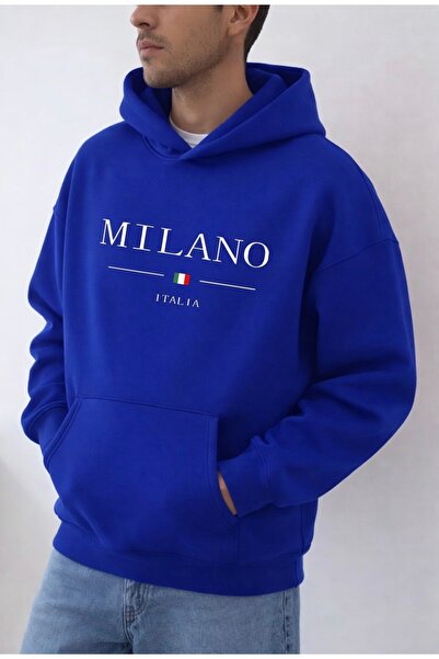 FUFLUNS Milan Printed Oversize Unisex Hooded Sweatshirt
