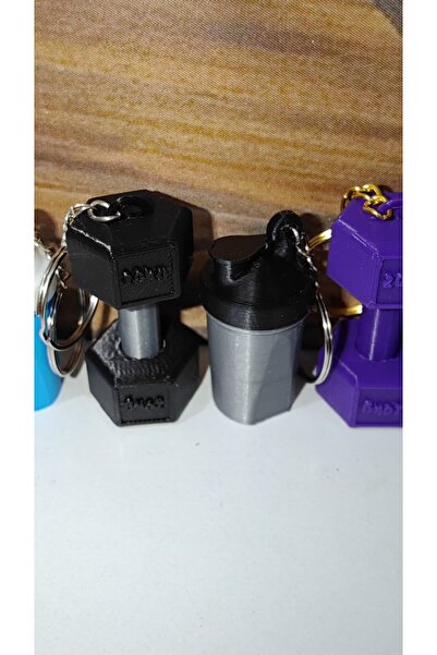END Design Sports Themed Dumbbell & Shaker Keychain Set That Makes Sound When Shaken / Bag Ornament