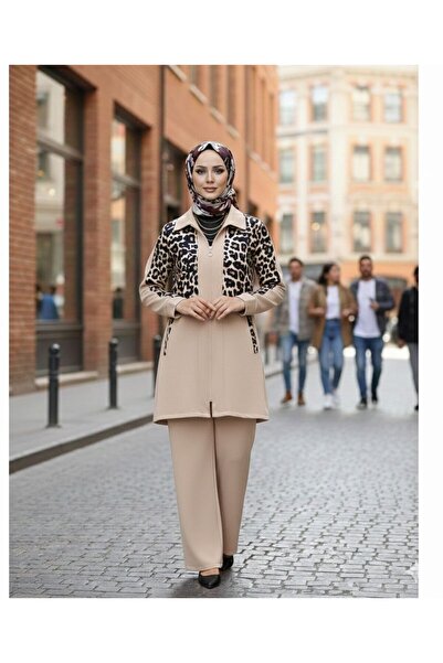 YILMAZBARMAZ Women's Leopard Print Two-Piece Set