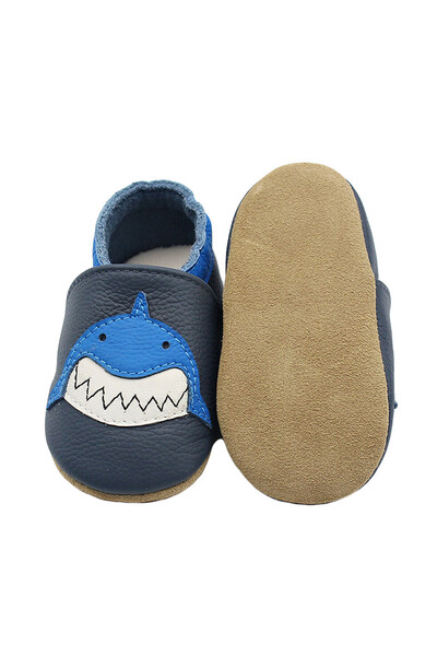 Nobrand Botosei din piele pentru bebeluși - Navy Blue