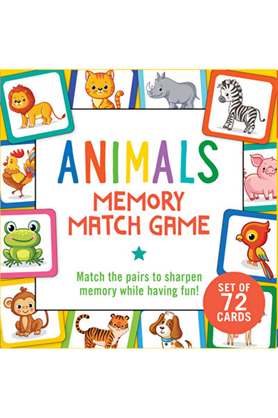 Peter Pauper Joc de memorie cu animale (set de 72 de cărți)