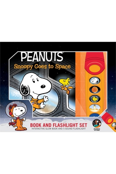 pi kids Peanuts: Snoopy merge în spațiu: Set carte și lanternă