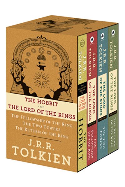 Ballantine Books Set cutie J.R.R. Tolkien cu 4 cărți: Hobbitul și Stăpânul In...