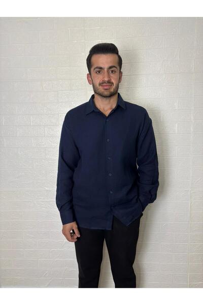 Butik Men's Muslin Linen Long Sleeve Shirt