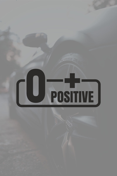 Quart Aksesuar 0 + Pozitif Kan Grubu Motor Araba Cam Sticker 11 x 5 cm