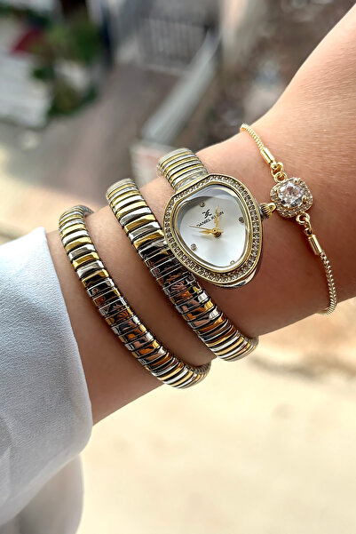 Daniel Klein Altın Gümüş Renk Çelik Kordon Orijinal Kadın Kol Saati Bileklik ...