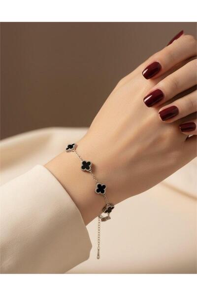 staınless steel Kadın Paslanmaz Çelik 4 Yapraklı Yonca Bileklik Şık Tasarım -...