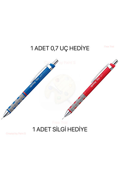 Rotring Versatil Tikky 0,7 Uçlu Kalem KIRMIZI MAVİ 2 ADET SET / 0,7 UÇ VE SİL...