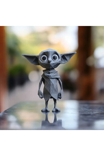 hivhestın Low Poly Dobby - 10 cm Dekoratif 3D Yazıcı Baskı Figür - Premium PLA