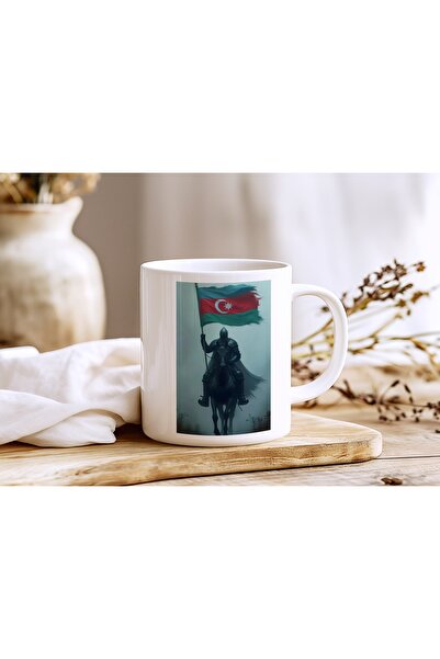 Beramussa Azerbaijan Flag Horseman Design Mug - Epic and National Concept Gift