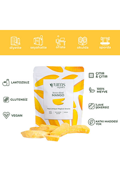 Çıtır Mango Meyve Cipsi - Dondurularak Kurutulmuş Freeze Dried Mango