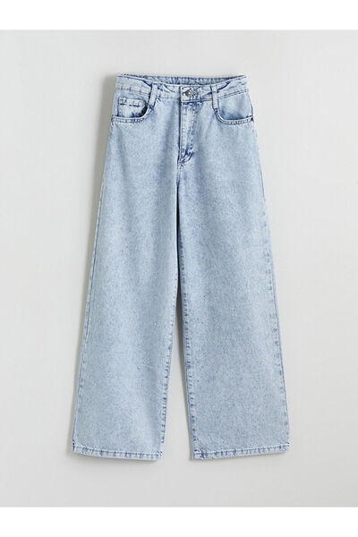 LC Waikiki Wideleg Taşlı Kız Çocuk Jean Pantolon