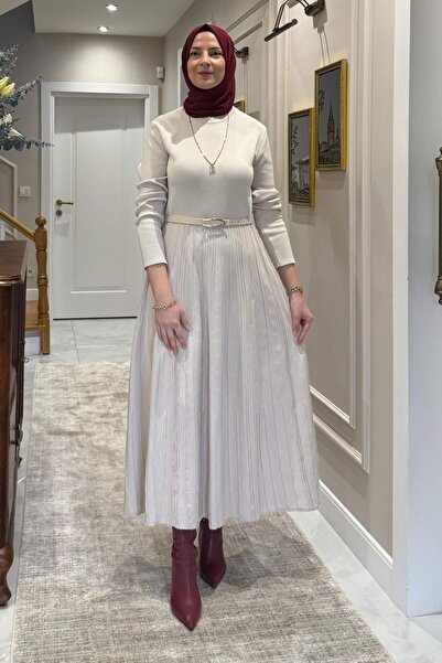 Rabia Şamlı Irem Kemerli Çelik Ö din material subțire Rochie de tricotat Taş