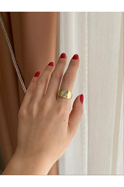 nunu takı Oval Stone Gold Ring