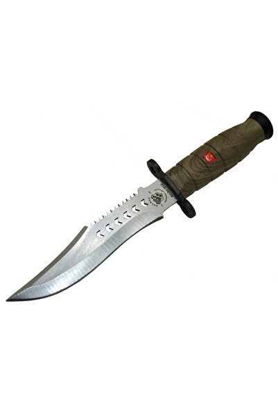 shopwave Halmak 1522 Khaki 30cm - Serrated Back, Sheathed