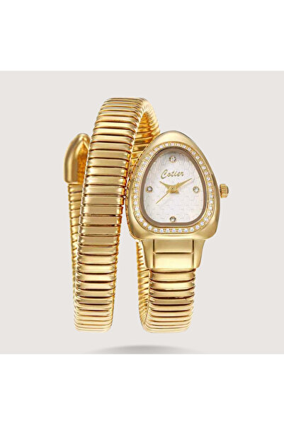 Louis Nice Women's watch with a gold-tone wrap, mini white