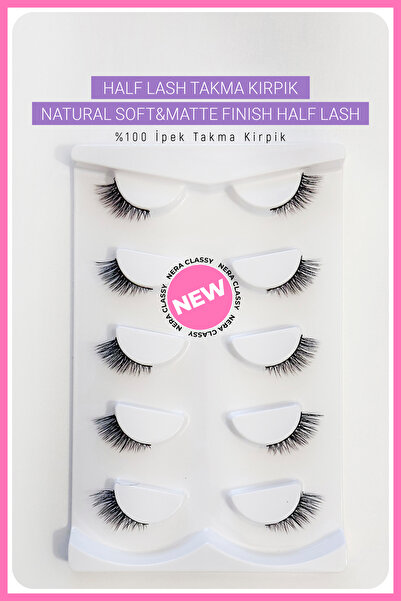 Nera Classy Half Lash Takma Kirpik - 5'li Set %100 İpek Takma Kirpik, Natural...