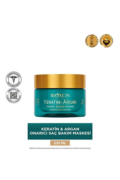 Bioxcin Keratin&Argan Onarıcı Saç Bakım Maskesi 225 ml