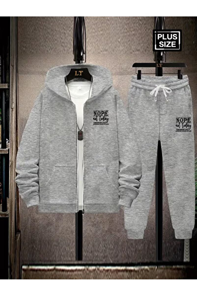 bellanova Printed Zippered Sweatshirt Sweatpants 2-Piece Set Top and Bottom Set