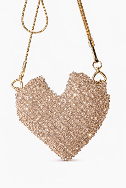 RARO KİRİSTAL KALPLİ GEÇE ÇANTASİ