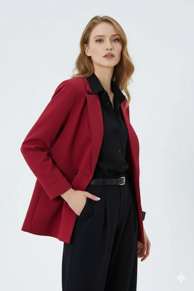 MODA OVERSİZE İKİ DÜĞMELİ KADIN BLAZER CEKET