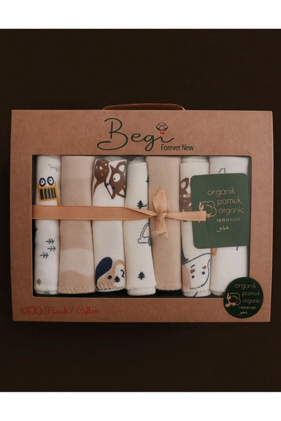 baby socks 7 Pieces 23 cm Soft Combed Cotton Special Boxed Baby Muslin Cloth Wipes