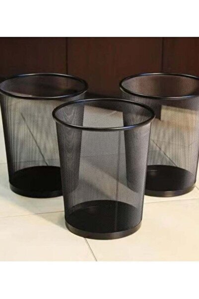 OILOF Round Trash Can Set of 3 Black