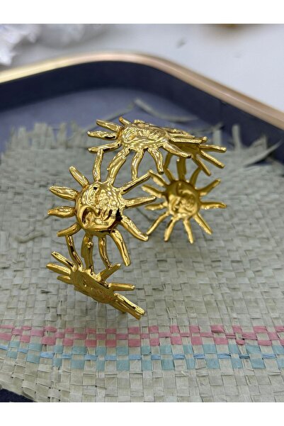 Bluw Jewelry Solara Güneş Motifli Kelepçe Çelik Bileklik