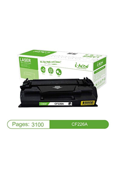 I-AICON خرطوشة حبر ليزر متوافقة CF226A 26A CRG052 سوداء عالية الإنتاجية 3100 صفحة، بديلة لطابعات HP و Canon