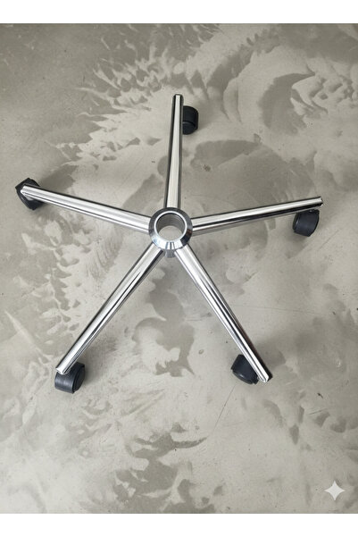 TRENDCORE Metal Ofis Koltuğu Yıldız Ayağı - Krom Kaplama - 5 Tekerlekli Yedek...