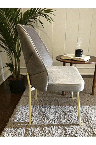 MSY HOME 6 Kişilik Nova White Gold Yönsüz Kumaş Modern Ve Şık Sandalye Takımı