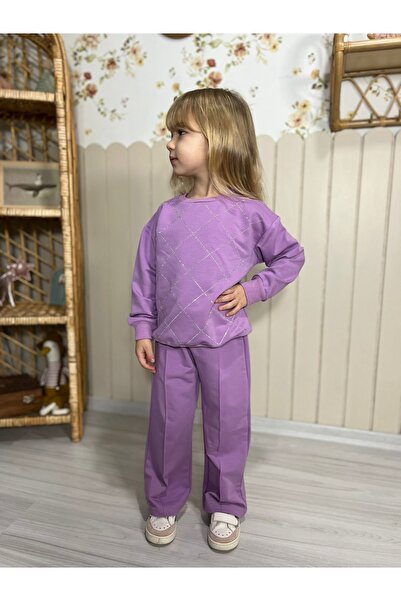 CARLA MARA Момичешки комплект от лилаво спортно облекло с горна и долна част
