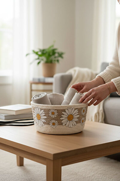 colezza Handmade Knitted Daisy Patterned Organizer (Single)