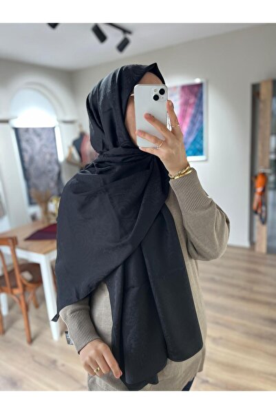 Merwiss Hürrem Desen İpeksi Jakar Şal - Siyah