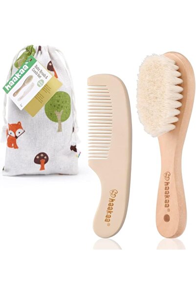 Haakaa طقم فرشاة ومشط من شعر الماعز للأطفال، قطعتان