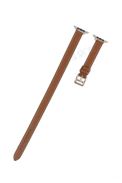 Quse Double Tour Slim Leather Band Compatible with Watch Series 10/11 42mm & ...