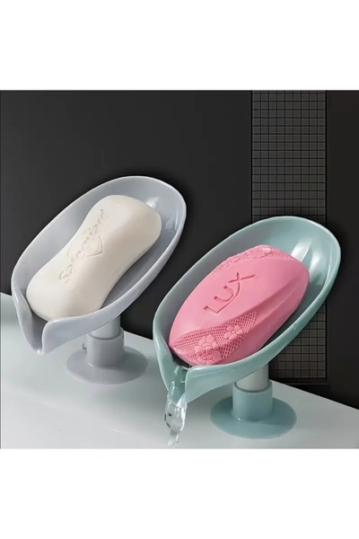 alka Leaf Design Vacuum Soap Dish - Soap Holder with 45 Degree Slanted Water ...